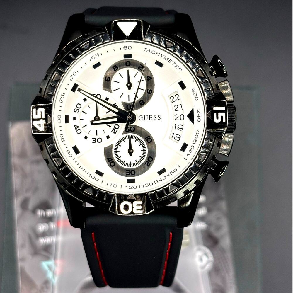 Guess Chronograph U15067G1 Men’s Black White Watch 45mm